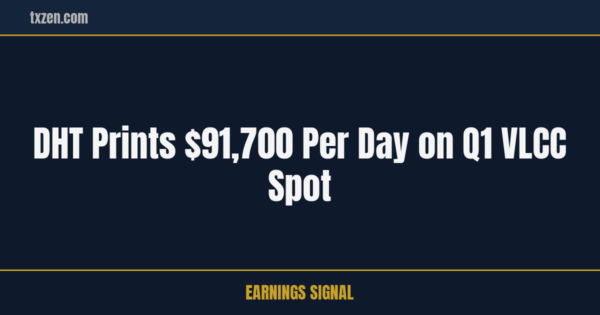 DHT Prints $91,700 Per Day on Q1 VLCC Spot | txzen.com