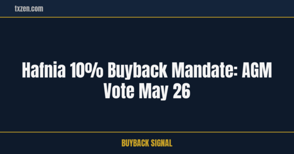 Hafnia 10% Buyback Mandate: AGM Vote May 26 | txzen.com